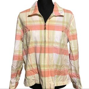 Christopher & Banks Pastel Zip Front Shacket Shirt Top Women's L Large